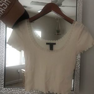 F21 Lace Crop Shirt